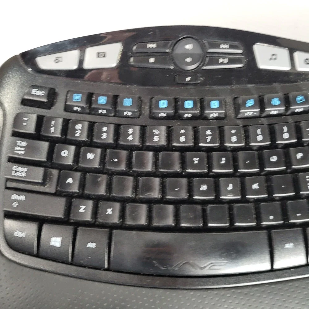 Logitech K350 920-001996 Comfort Wave Wireless Keyboard Black TESTED NO RECIEVER